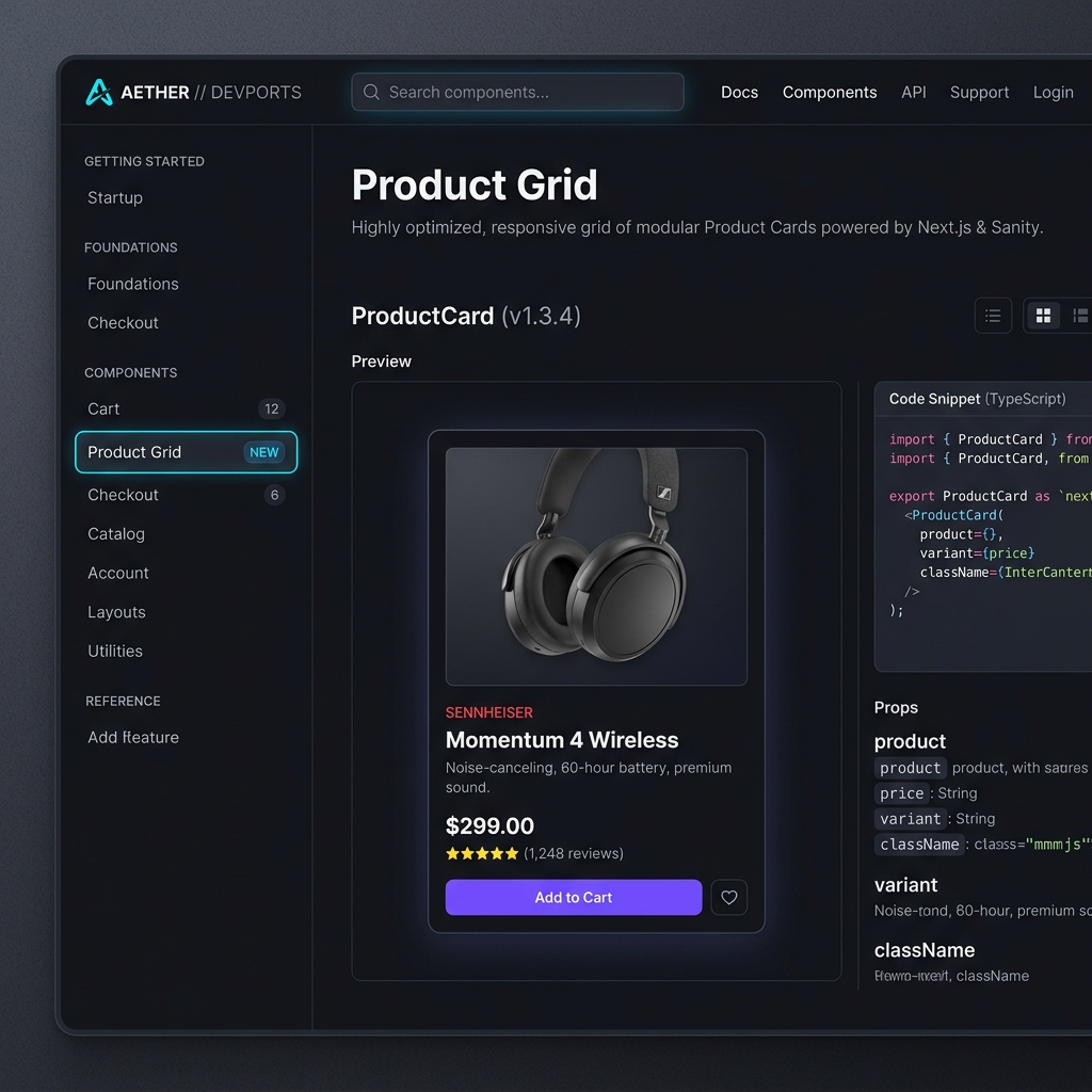 E-Commerce Modules conceptual UI preview